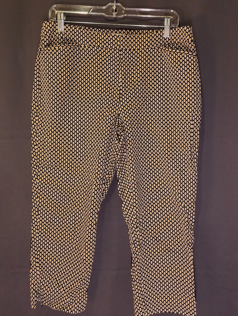 Coldwater Creek Black and Gold Geometric Crop Pants